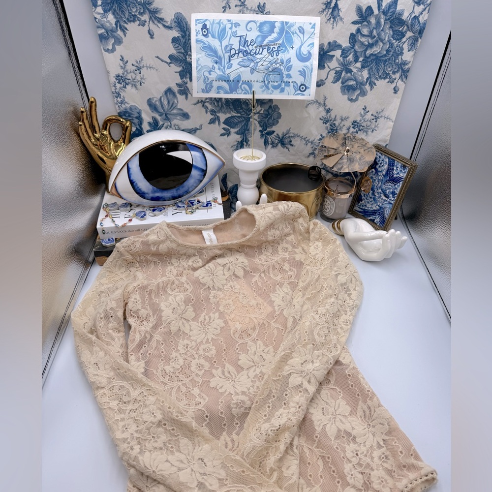 Zimmermann Beige Lace Long-Sleeve Bodysuit - Picture 2 of 16